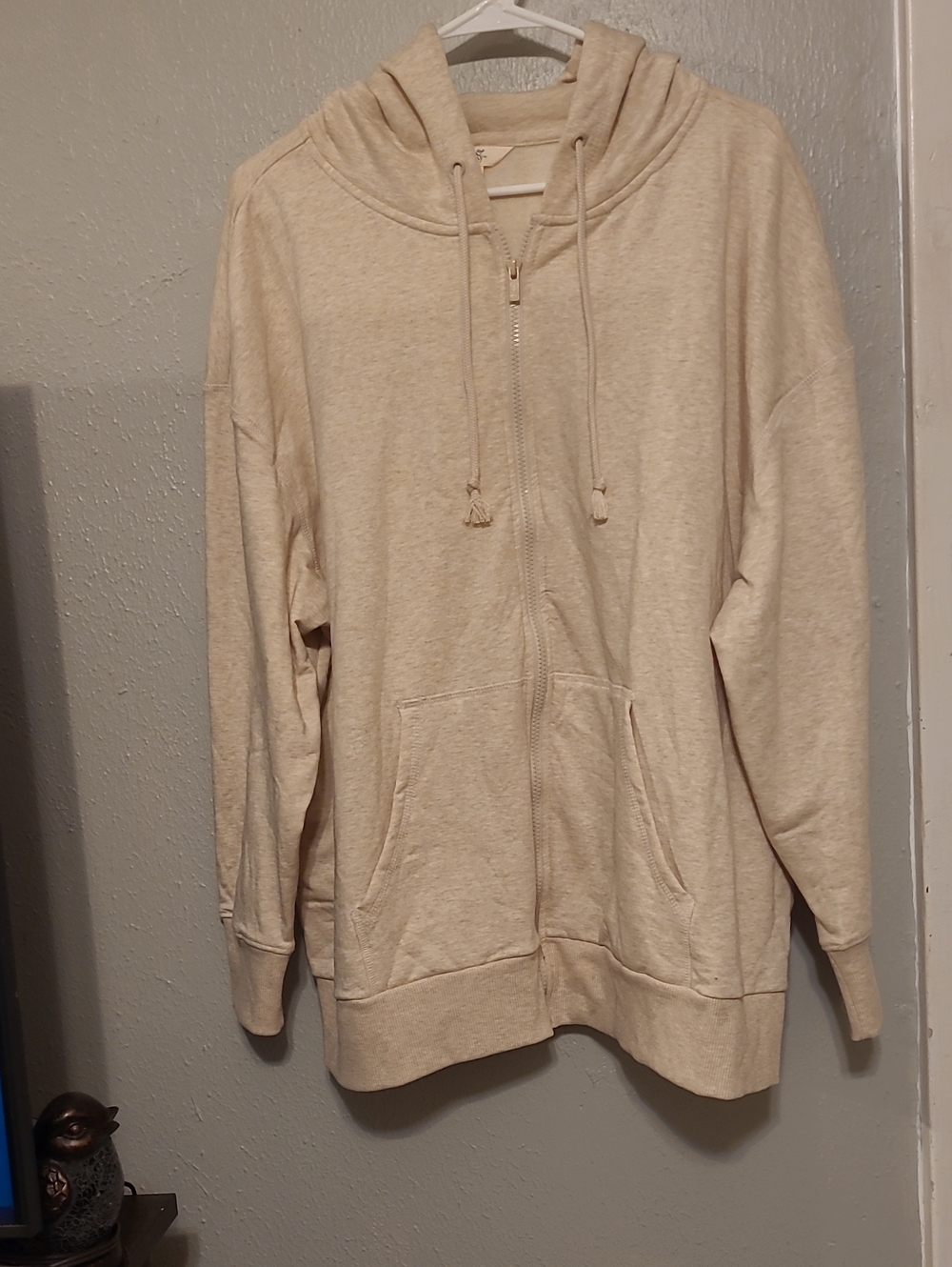 Terra & Sky Light Beige Full-Zip Hoodie